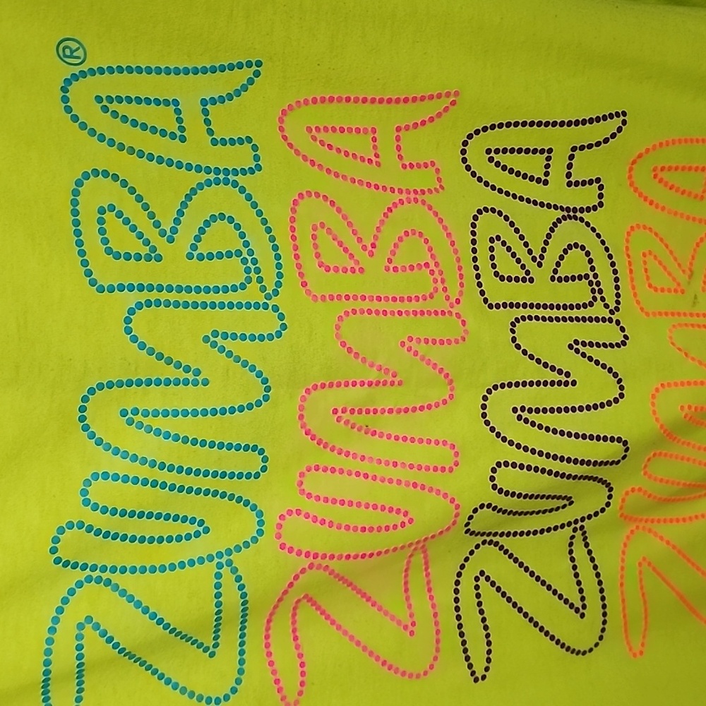 Zumba Neon Yellow Graphic Sweatshirt Size Large - Picture 3 of 7